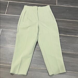 Zara Sage Green High Waisted Trousers